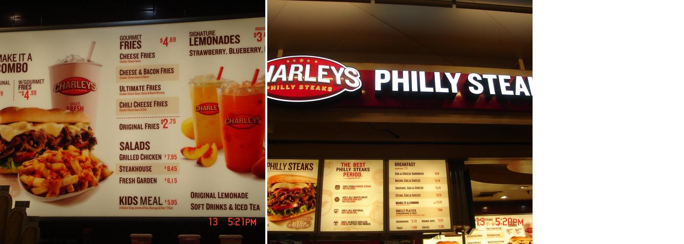 Charleys Cheesesteaks Menu