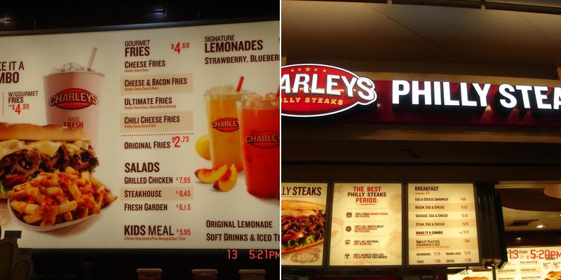 Charleys Cheesesteaks Menu