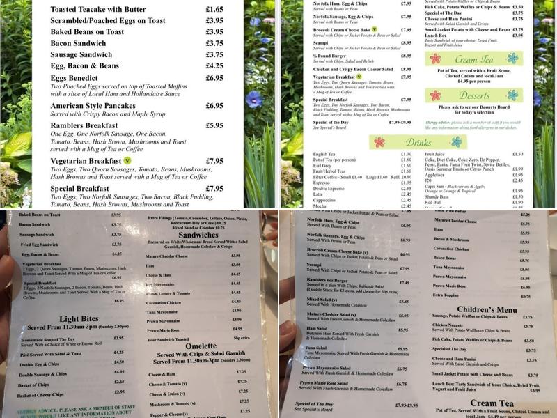 Ramblers Restaurant Menu