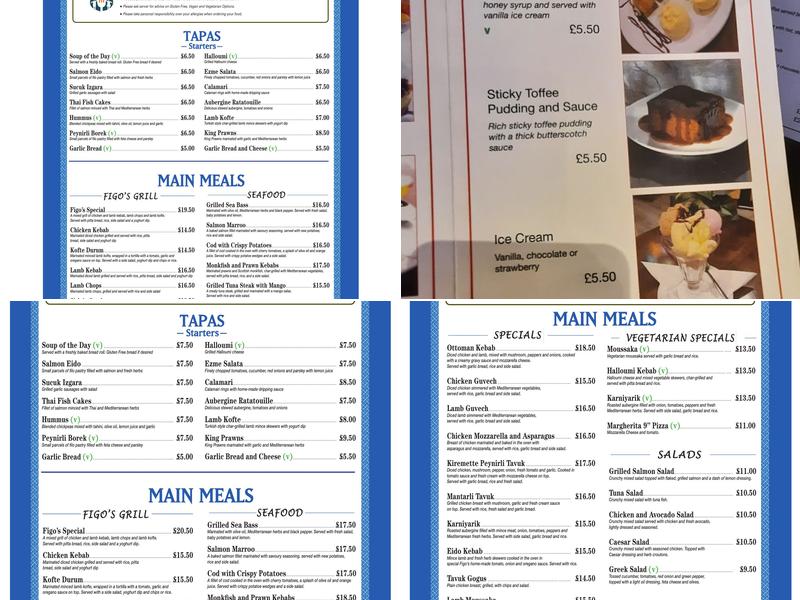 Figo's Mediterranean Kitchen Menu