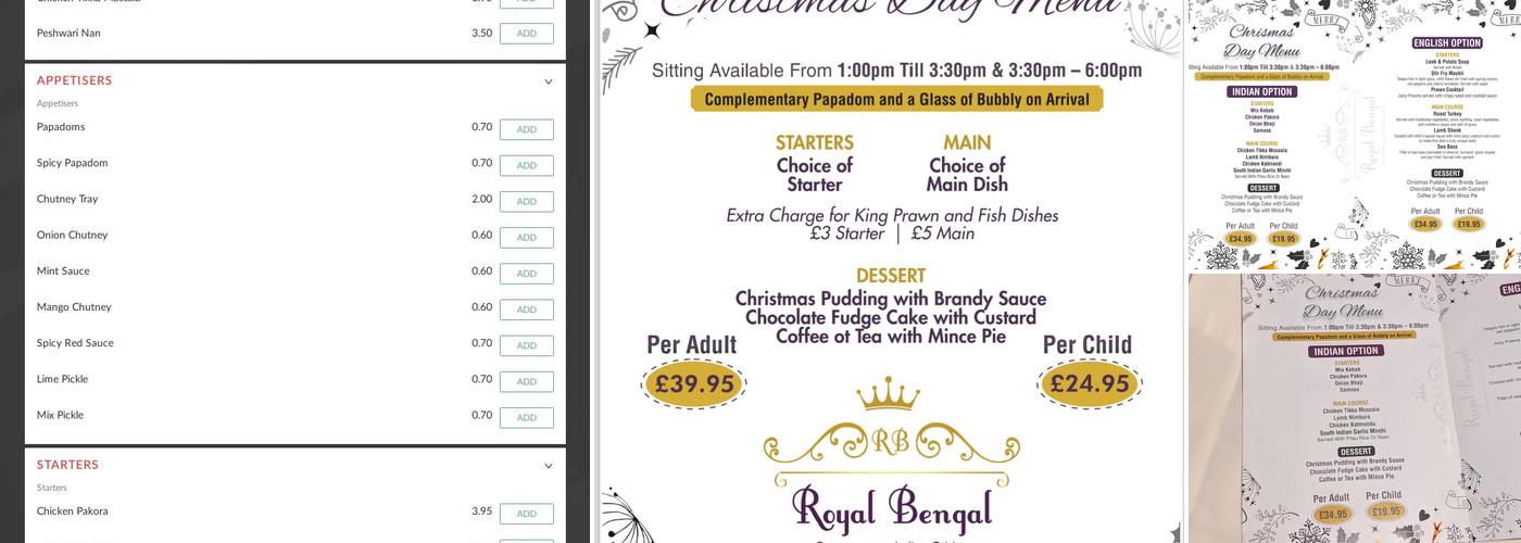 Royal Bengal Menu