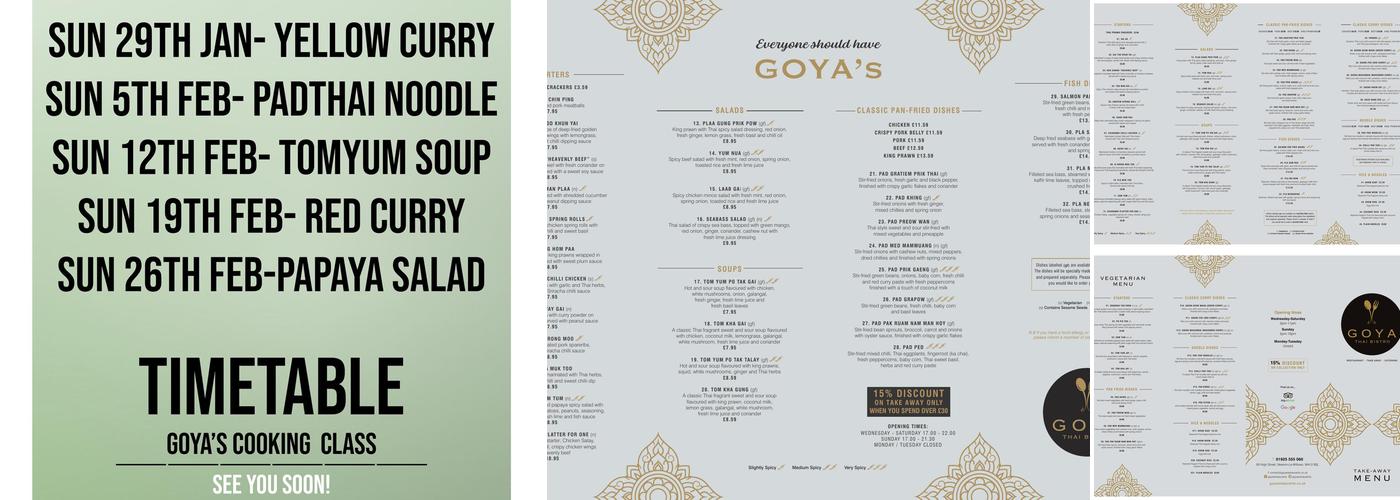 Goya Bistro Menu