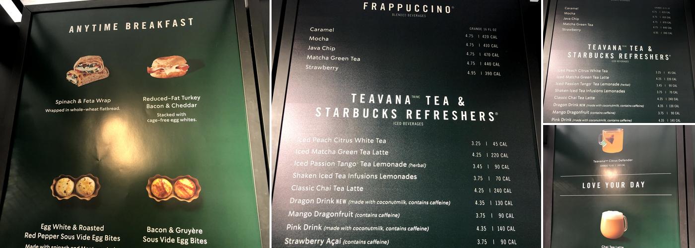 Starbucks Menu