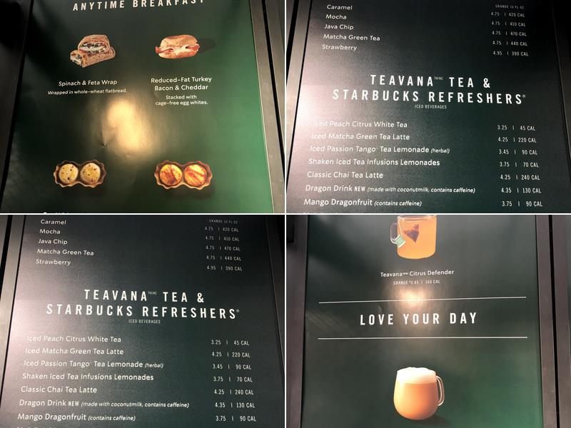 Starbucks Menu