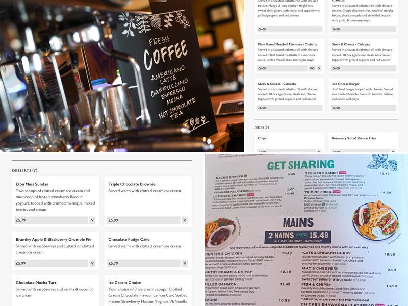 Cross House Inn Menu