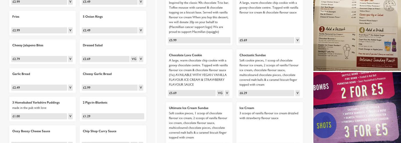 The Grapes - Pub & Carvery Menu