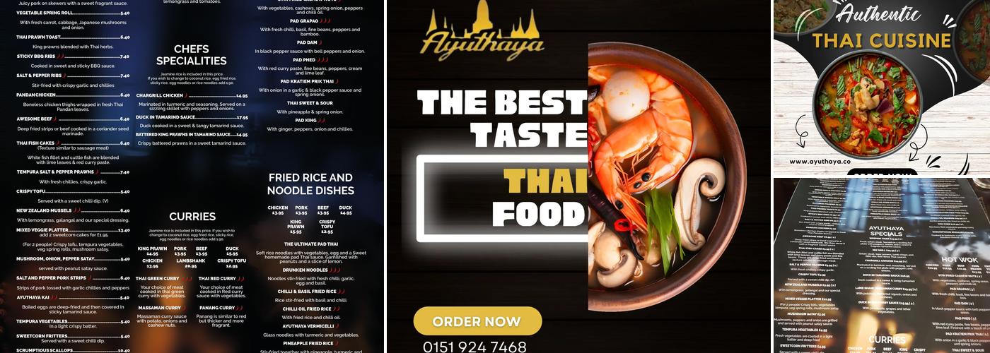 Ayuthaya Restaurant Menu