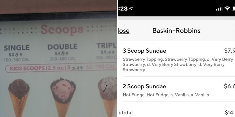 Baskin-Robbins Menu