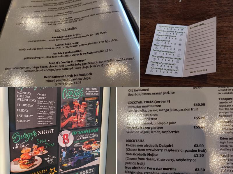 Fennel Restaurant Menu