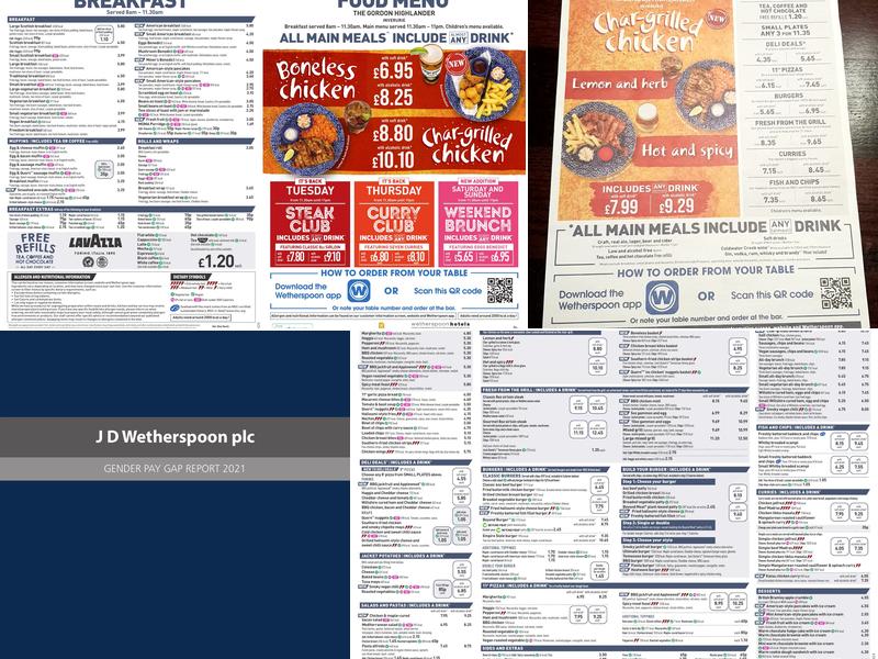 The Gordon Highlander - JD Wetherspoon Menu