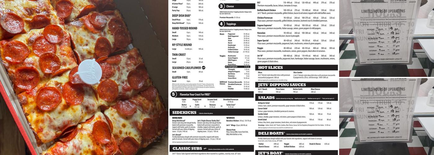 Jet's Pizza Menu