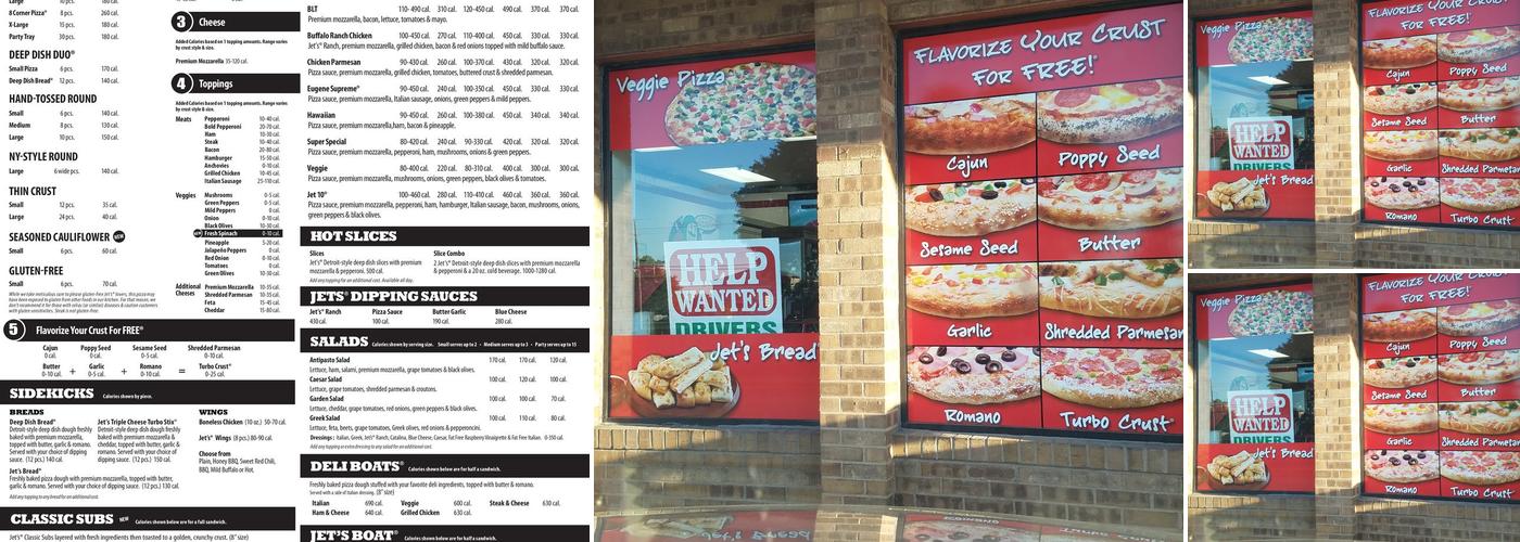Jet's Pizza Menu