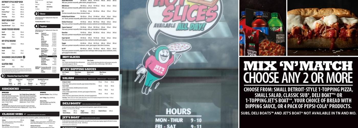Jet's Pizza Menu