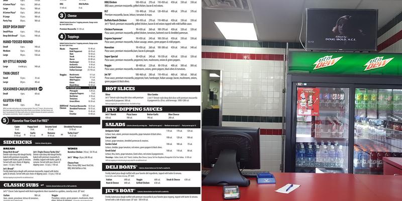 Jet's Pizza Menu