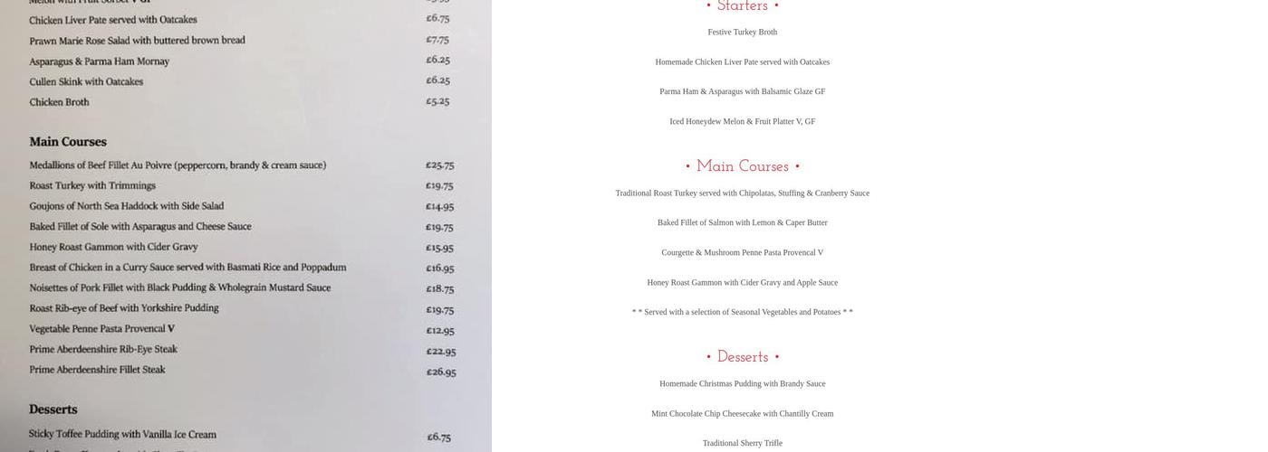 Strathburn Hotel & Restaurant Menu