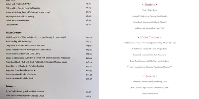 Strathburn Hotel & Restaurant Menu