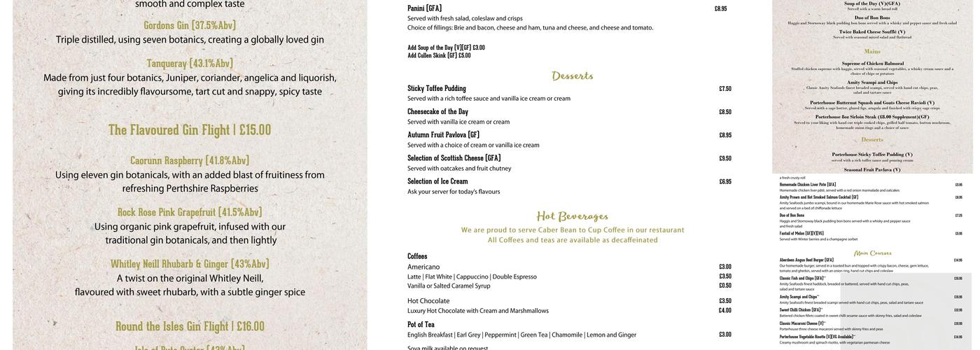 Porterhouse Steakhouse Menu