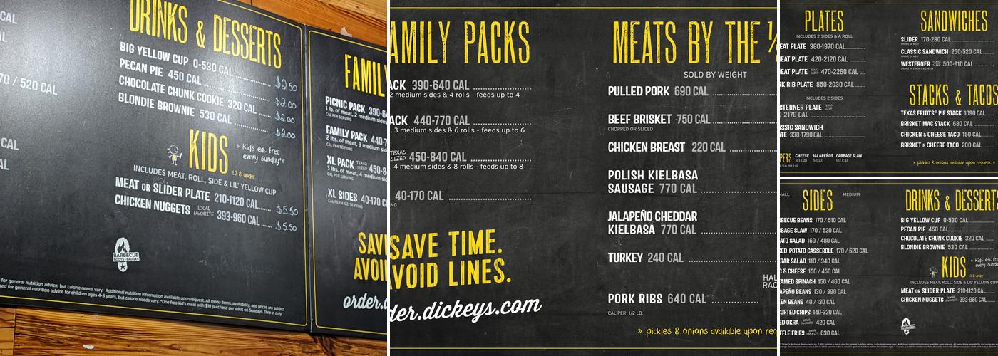 Dickey's Barbecue Pit Menu
