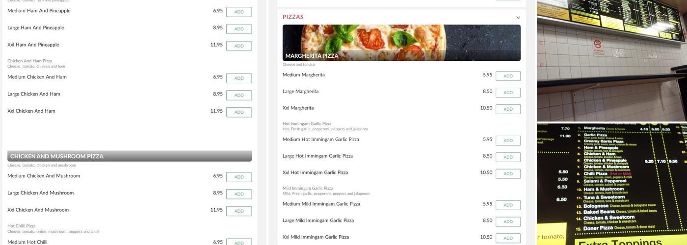 Capri Pizzeria Immingham Menu