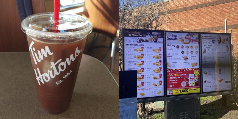 Tim Hortons Menu
