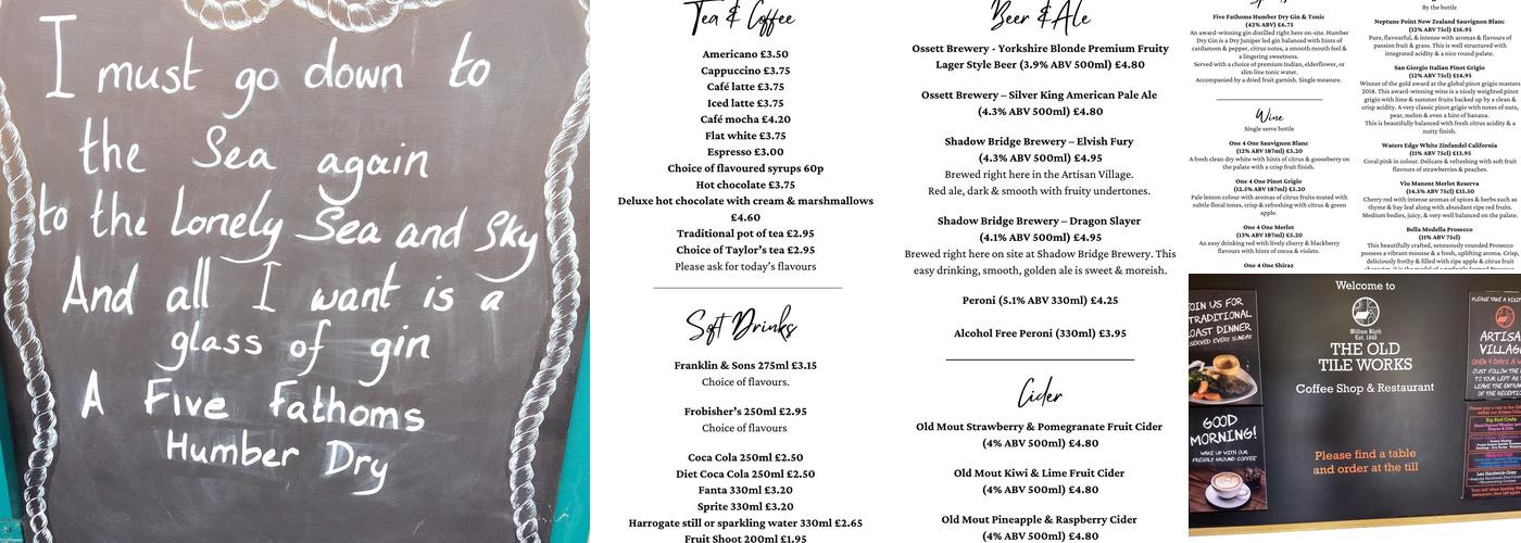 Humber Bridge Garden Centre Menu