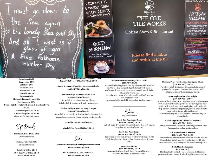 Humber Bridge Garden Centre Menu