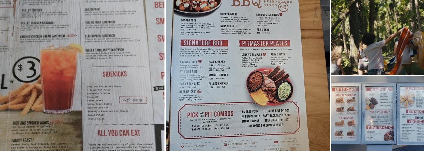 Sonny's BBQ Menu