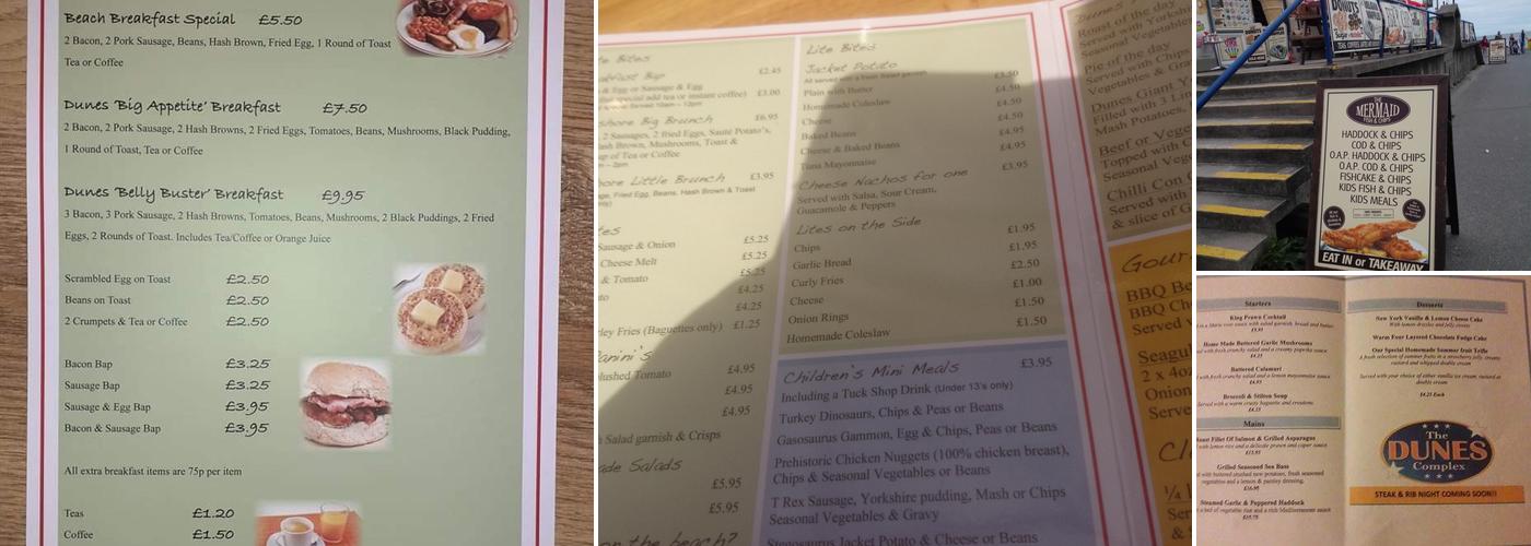 The Dunes complex Menu