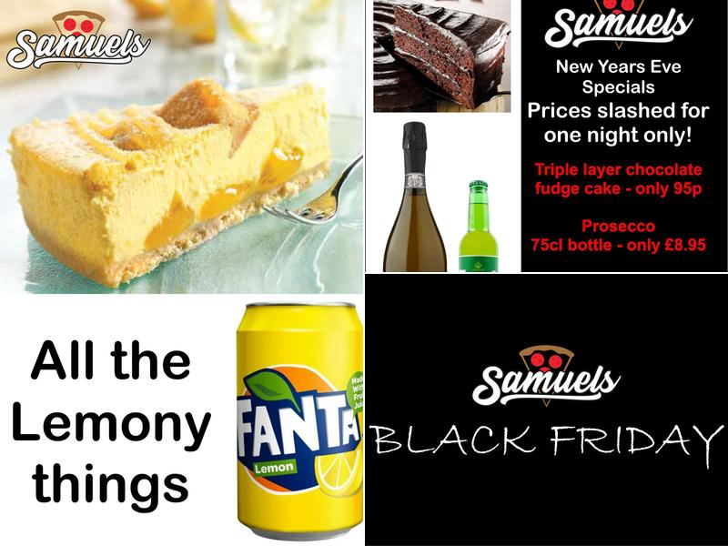 Samuel's Takeaway Menu