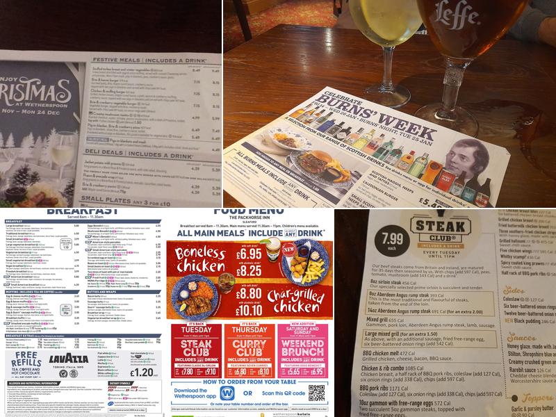 The Packhorse Inn - JD Wetherspoon Menu