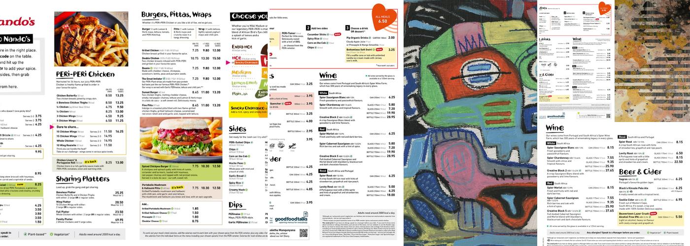 Nando's Loughborough Menu