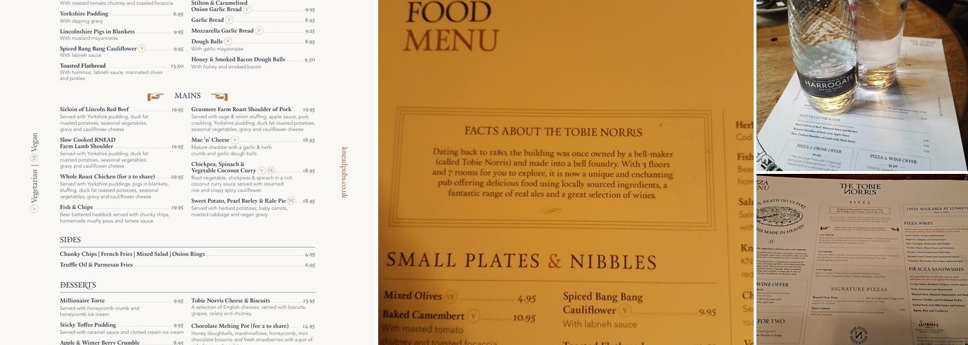 Tobie Norris Menu