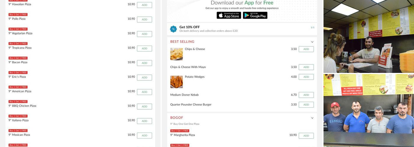 Eric's Pizza Charcoal Grill Menu
