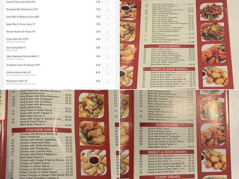 Hung Wang Menu