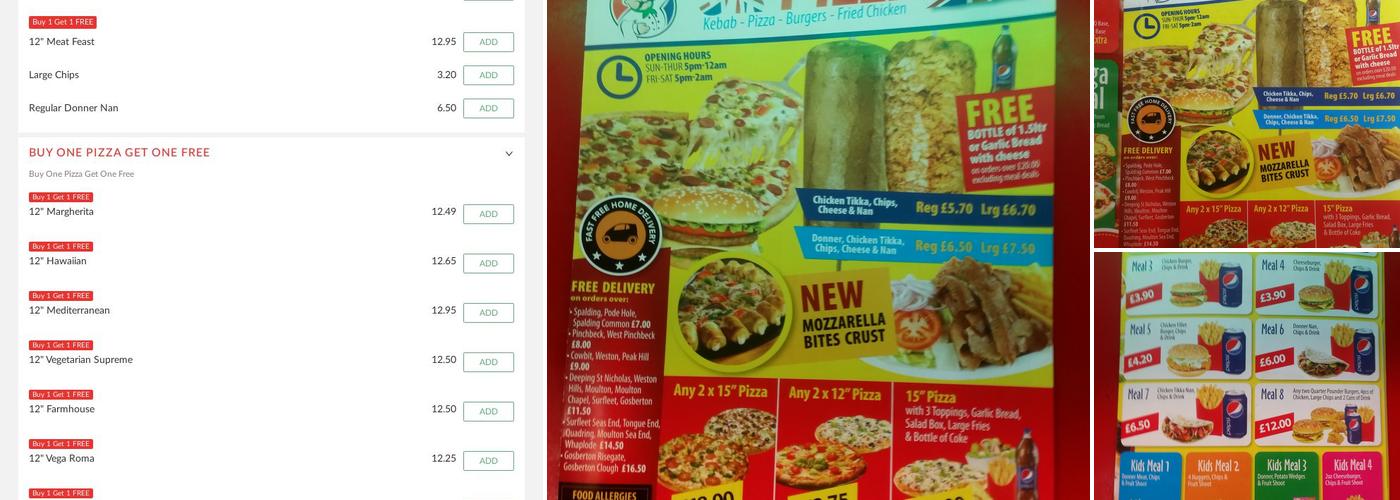 UK Pizza Menu