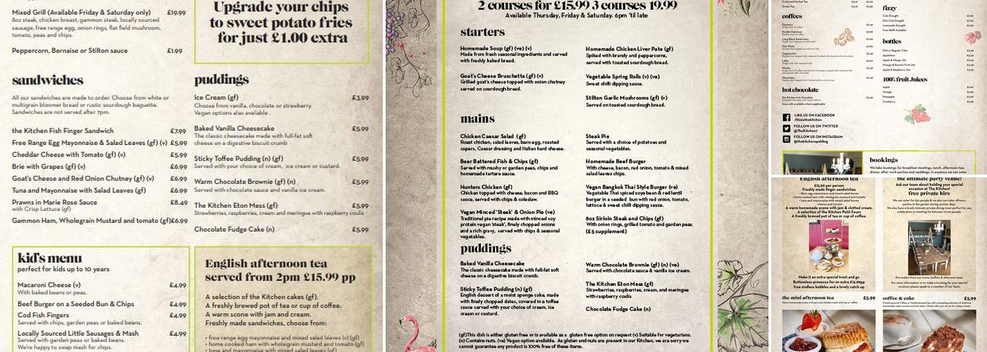 The Kitchen - Great British home cooked food Menu