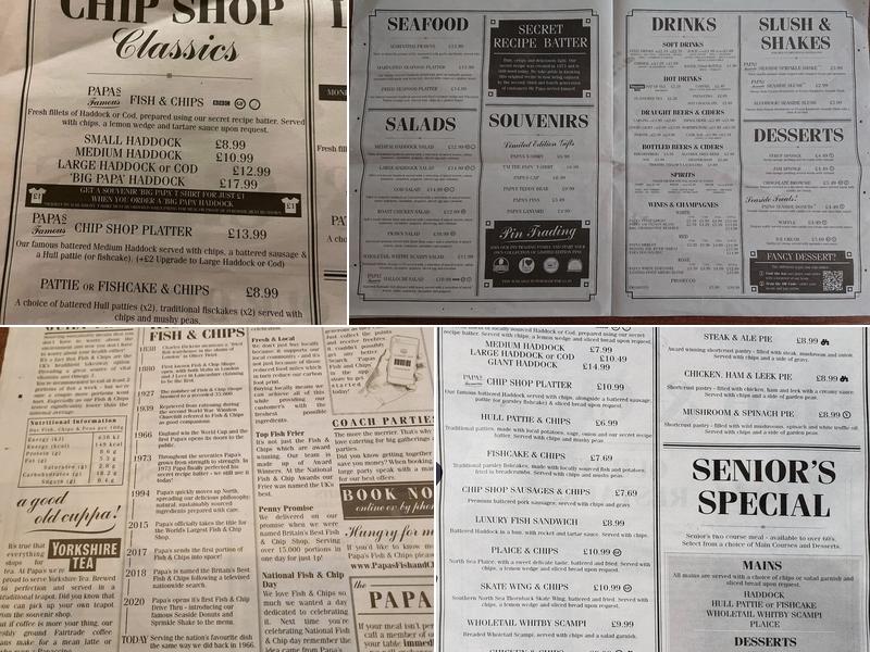 The Pier Cleethorpes - Papas Menu