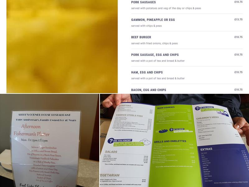 Steels Corner House Restaurant Menu