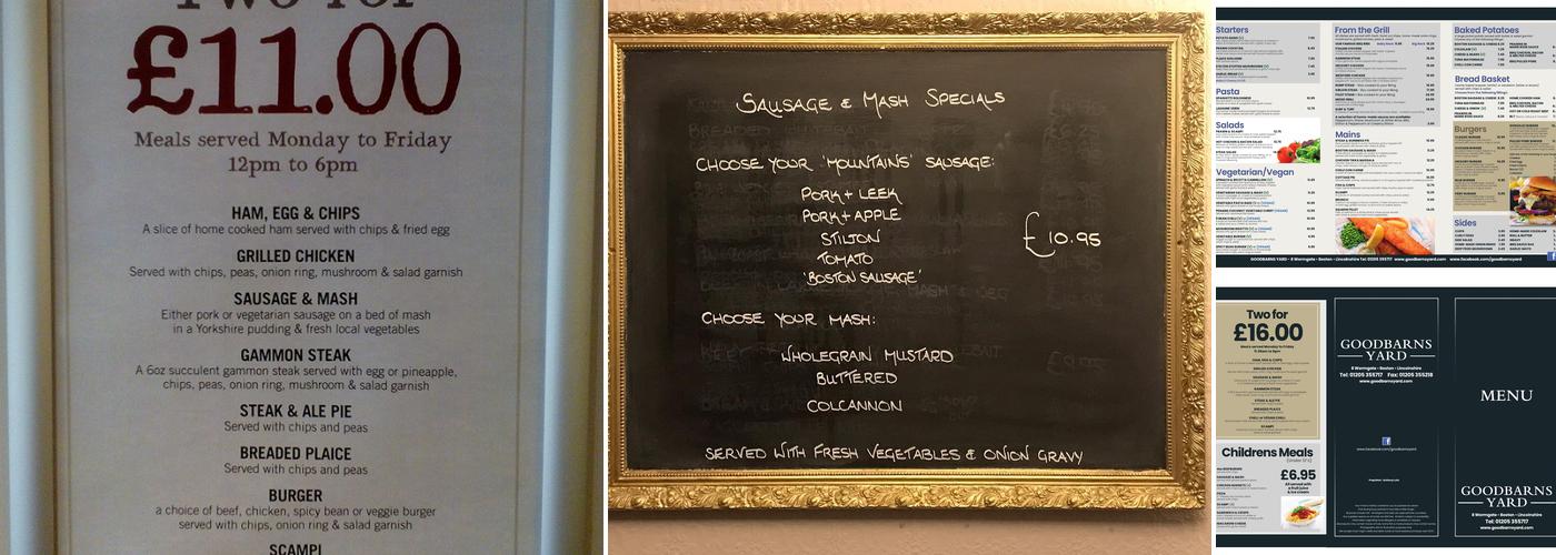 Goodbarns Yard Menu