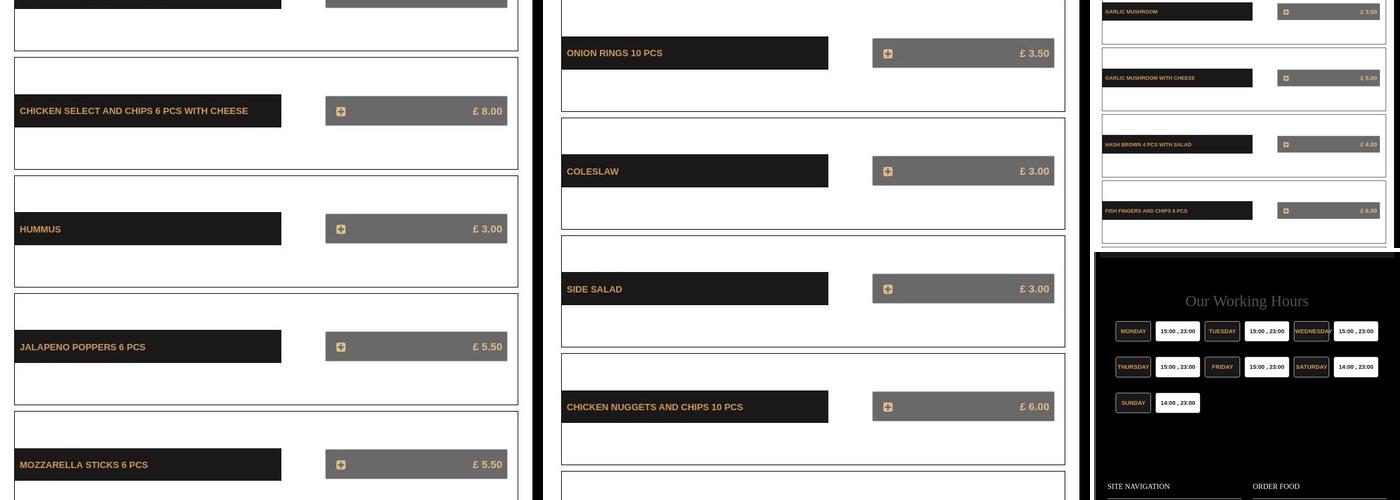Grantham Charcoal Grill Menu