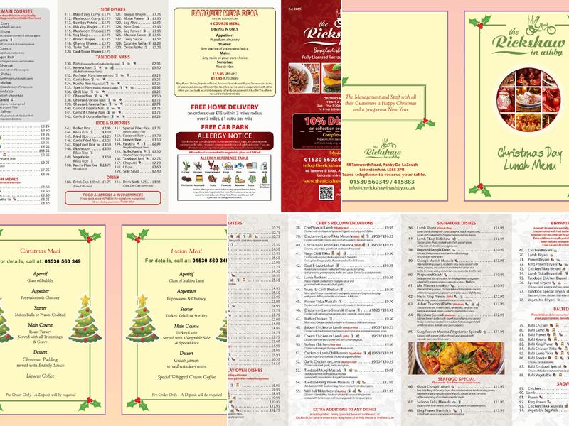 Rickshaw In Ashby Bangladeshi cuisine Menu