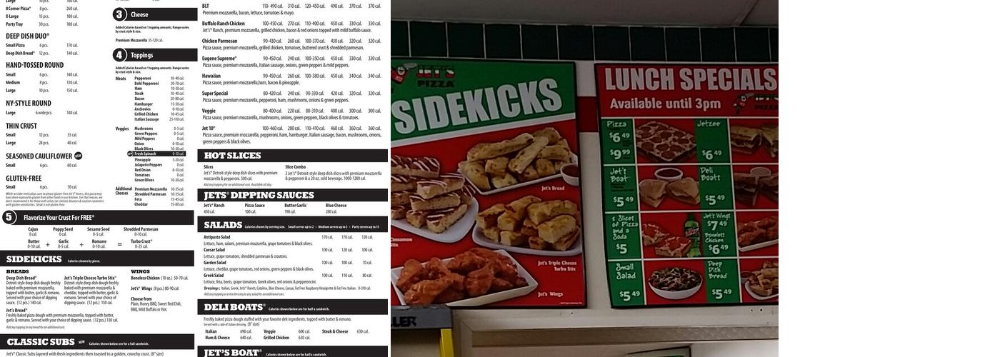 Jet's Pizza Menu