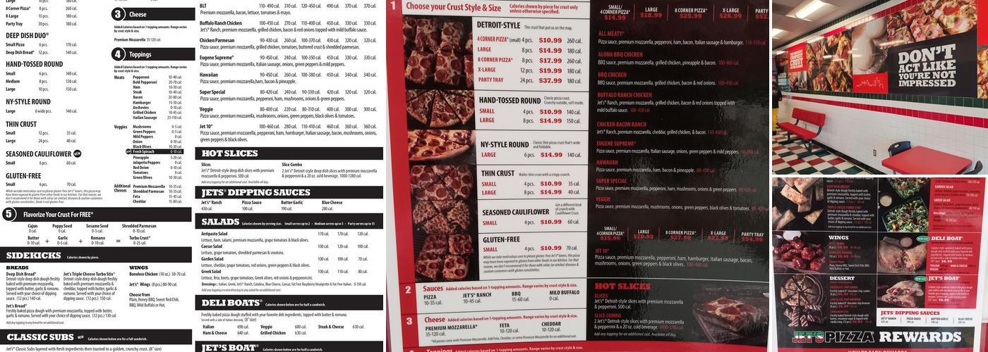Jet's Pizza Menu