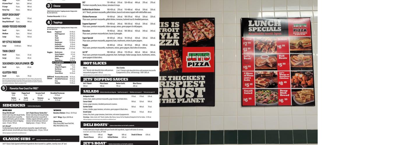 Jet's Pizza Menu