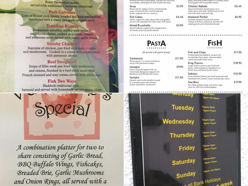 The Smisby Arms Menu