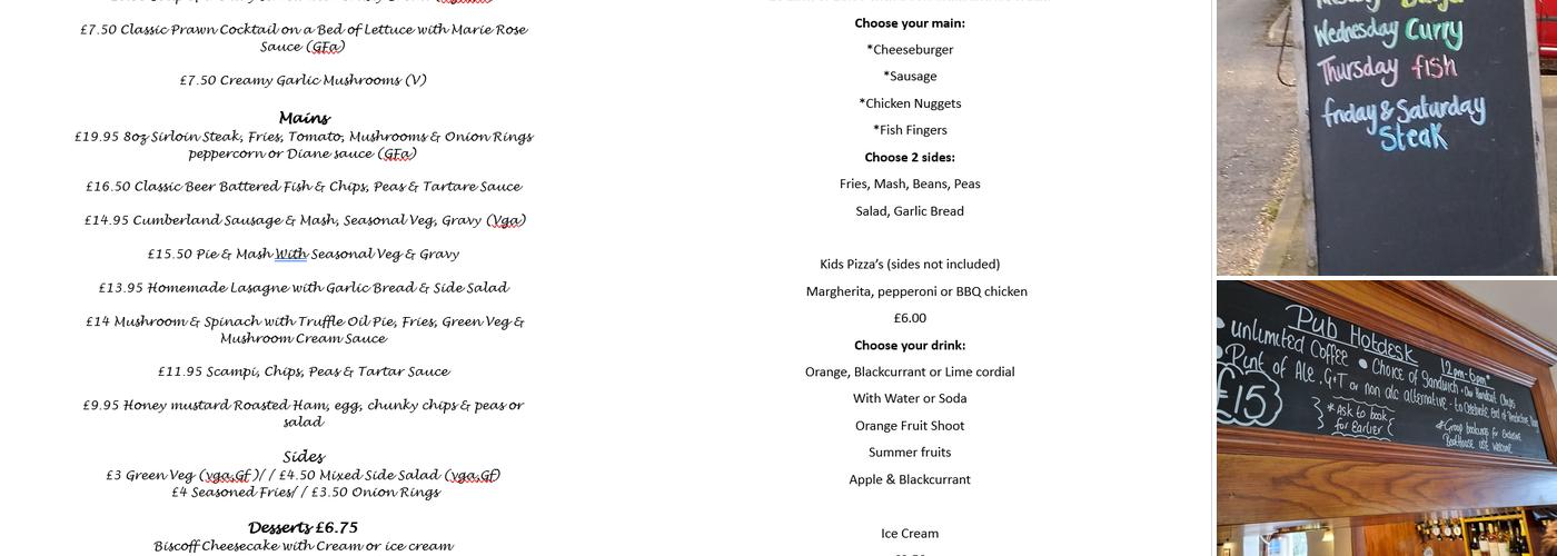 The Gate Hangs Well Public House Menu