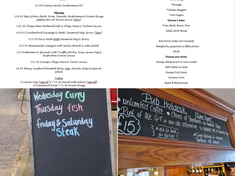 The Gate Hangs Well Public House Menu