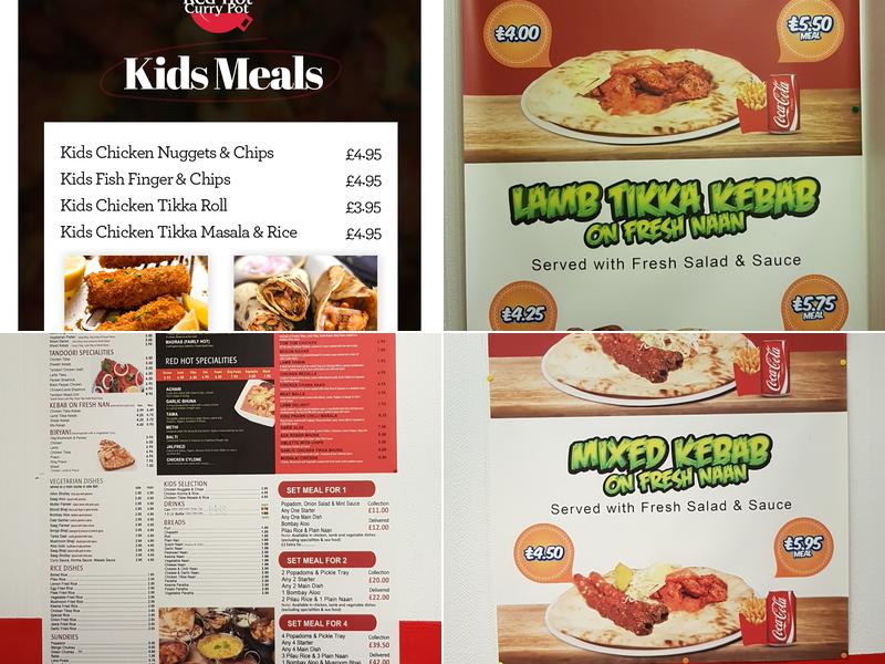 Red Hot Curry Pot Menu