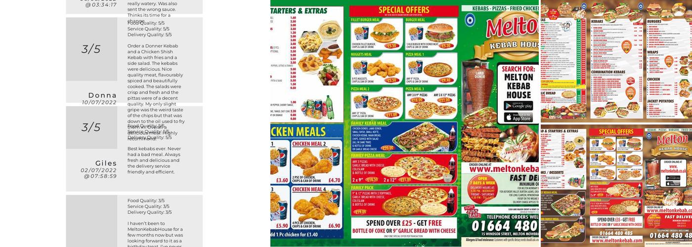 Melton Kebab House Menu