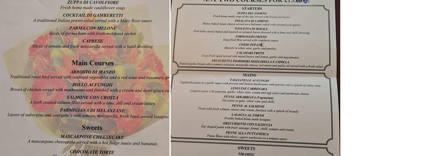 La Torre Menu